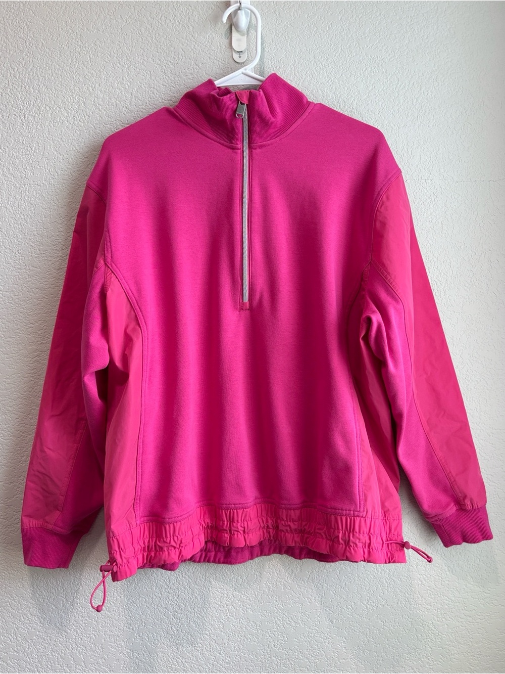 Athleta Triumph Hybrid Half Zip Sweatshirt Jacket Pink Women’s Size Medium